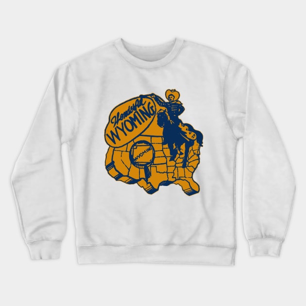 Vintage Style Wyoming Decal Crewneck Sweatshirt by zsonn